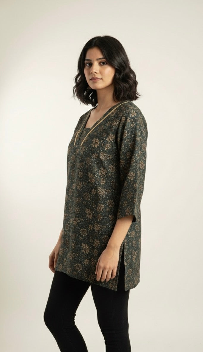 SriHa Premium Pashmina Short Kurti – Elegant Winter Comfort for Women