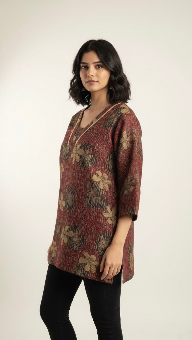 Premium Pashmina Short Kurti for Women | Stylish Winter Wear by SriHa