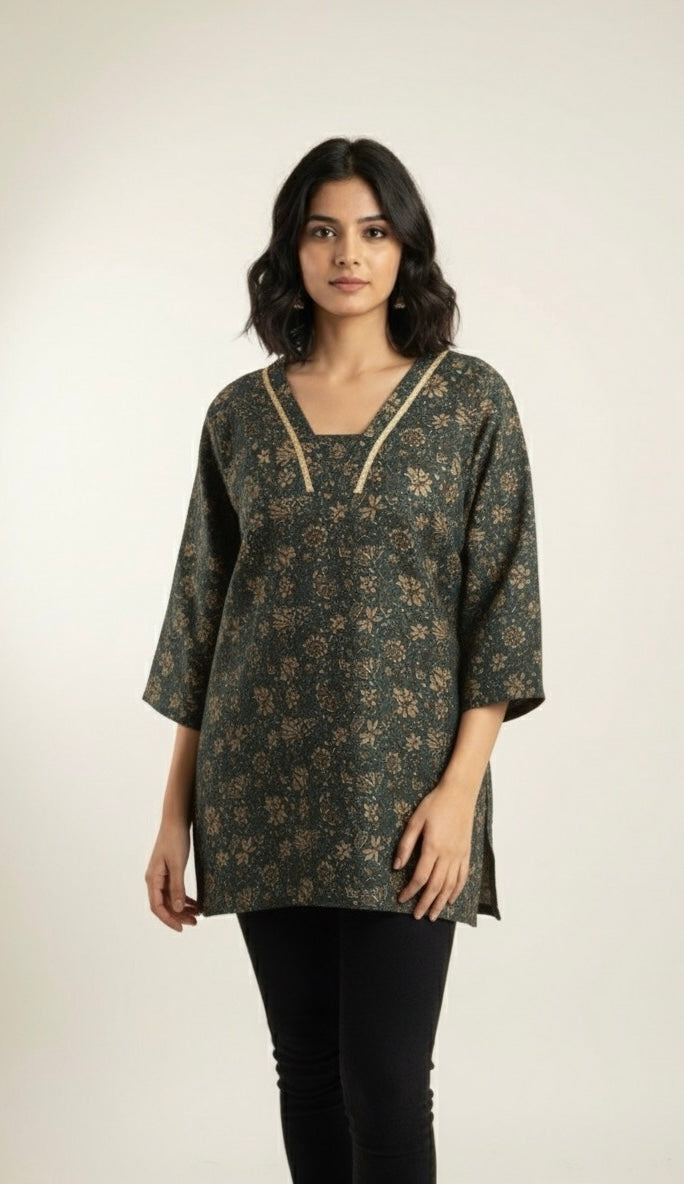 SriHa Premium Pashmina Short Kurti – Elegant Winter Comfort for Women