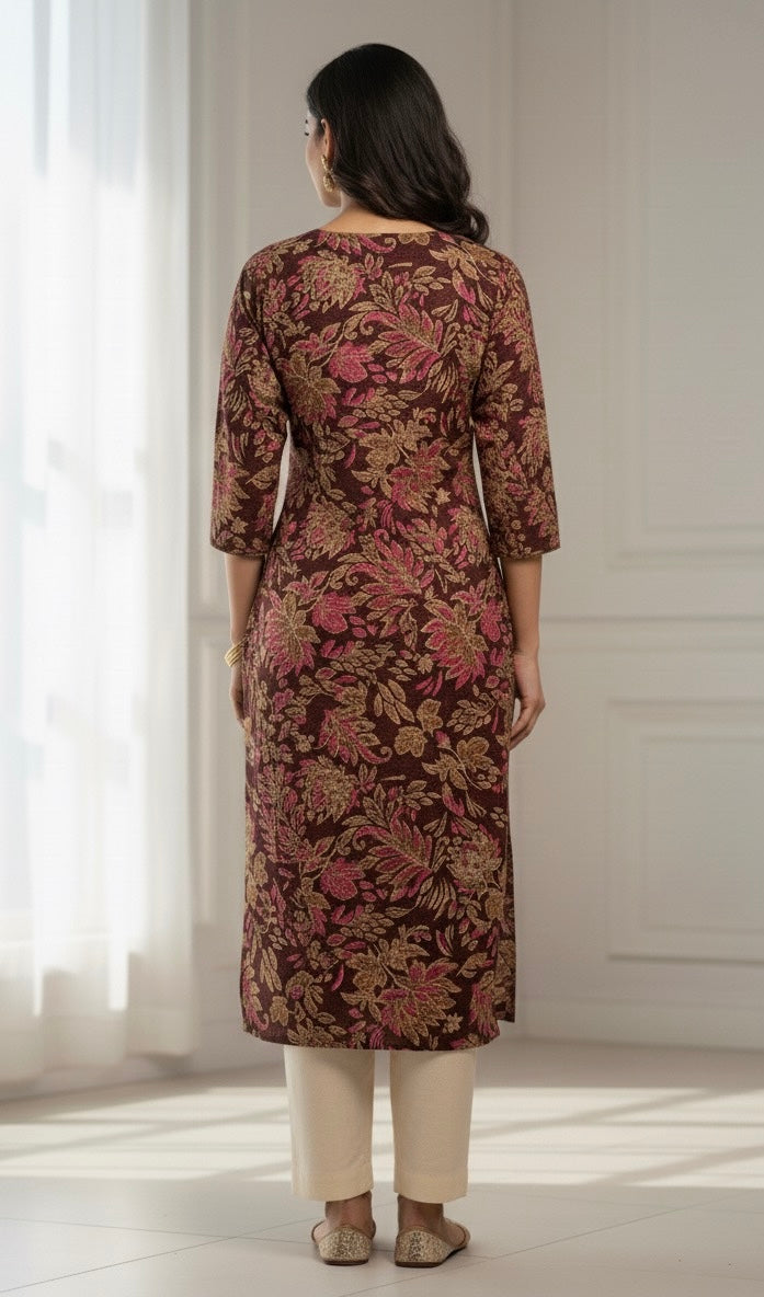 Elegant Pashmina Woolen Kurti for Women | Soft Winter Wear by SriHa