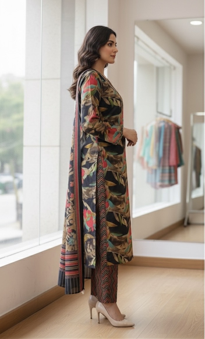 Elegant Pashmina Kurti Set - Soft Winter Wear For Women