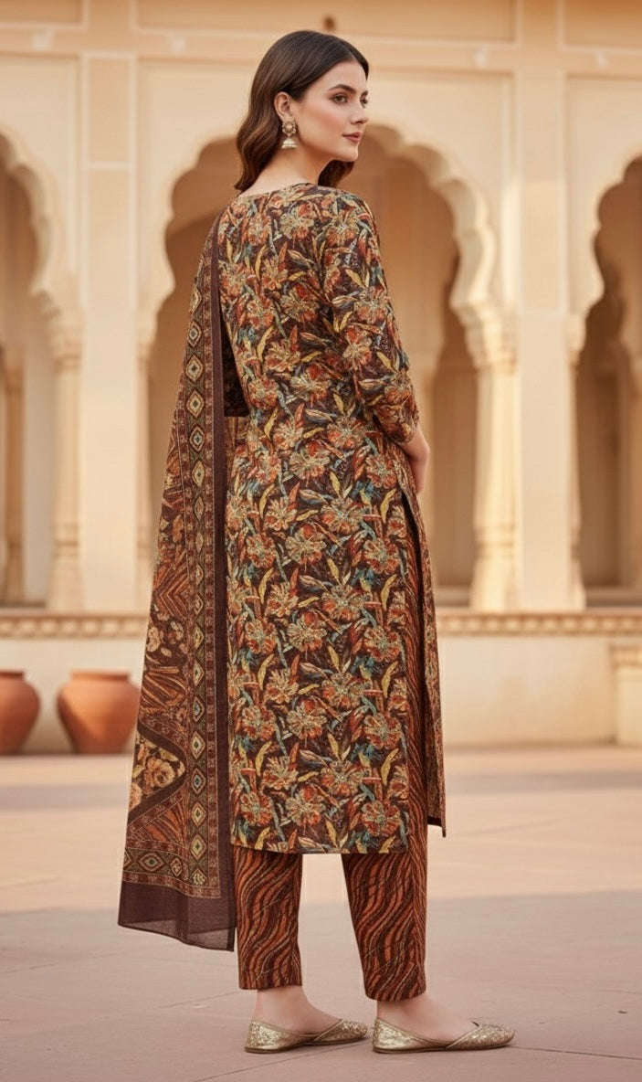 Premium Pashmina Woolen Kurti Set with Full-Size Shawl & Pocket | Elegant Winter Collection by SriHa