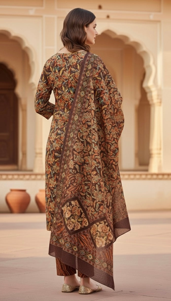 Premium Pashmina Woolen Kurti Set with Full-Size Shawl & Pocket | Elegant Winter Collection by SriHa